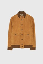 Bomber uomo scamosciato bottoni Zara nuovo giacca S M cammello 0706/600 cappotto pelle camicia