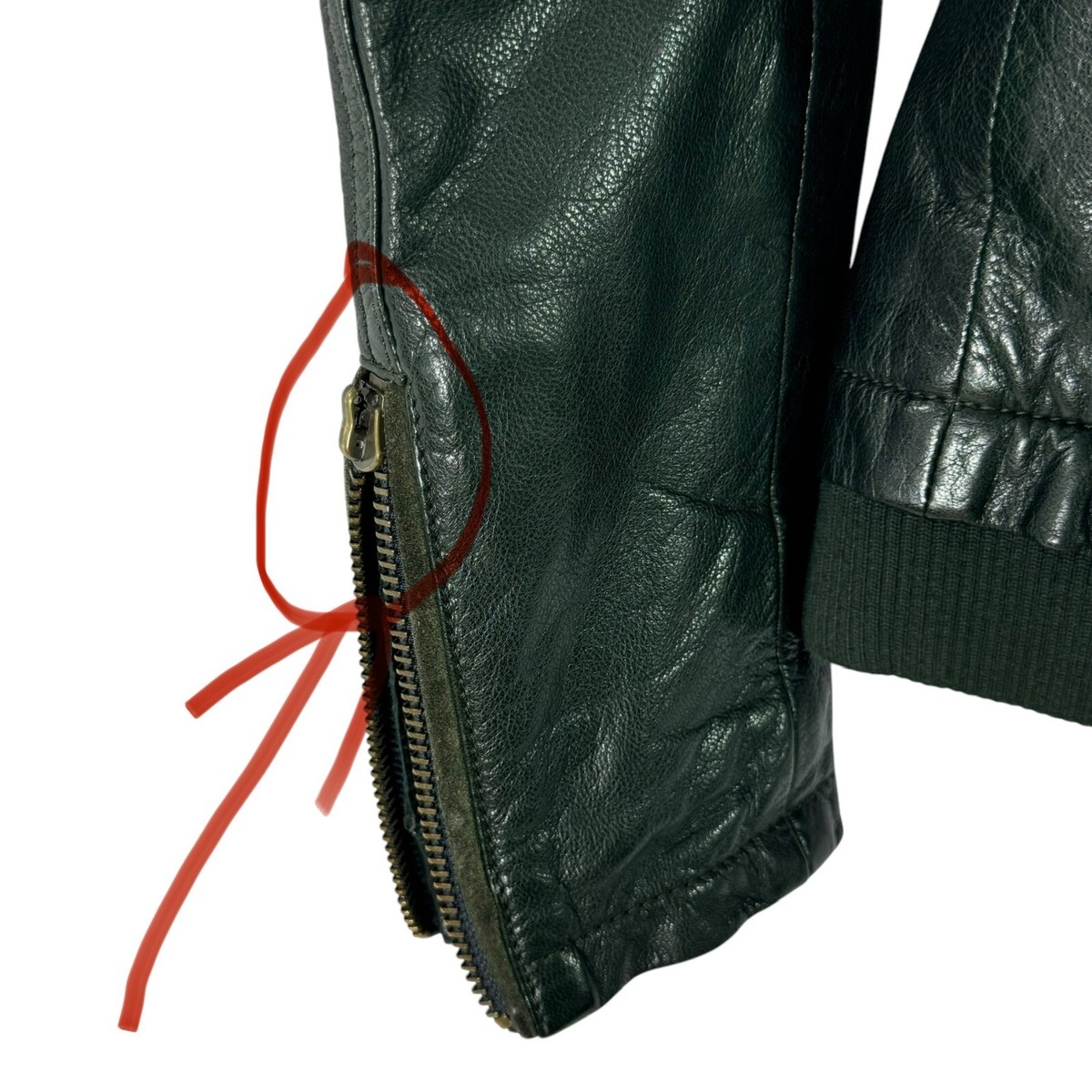 DOLCE & GABBANA Dark Olive Green Leather Vintage Chic Men's