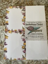 AMPAD Computer Paper Invitation Note Card stationery VTG 1998 Tulips 50 pack