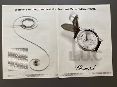Chopard L.U.C. Quattro Chronometer 2002 Vintage Ad Werbung Reklame