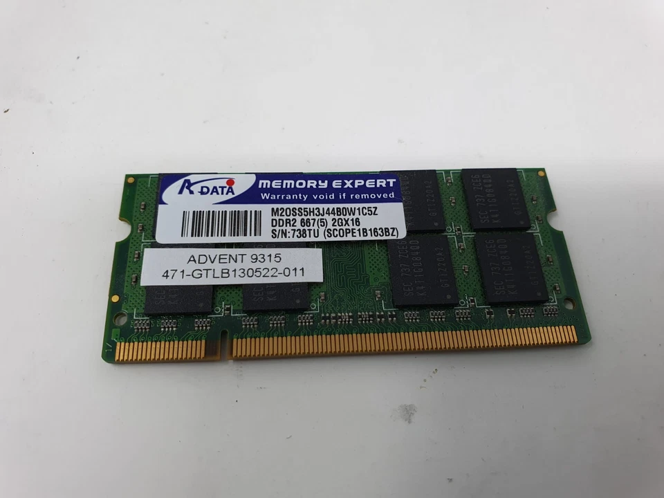 ADVENT 9315 RAM Memory 2GB DDR2-667S 2Gx16 A-DATA M20SS5H3J44B0W1C5Z - Image 2 of 4