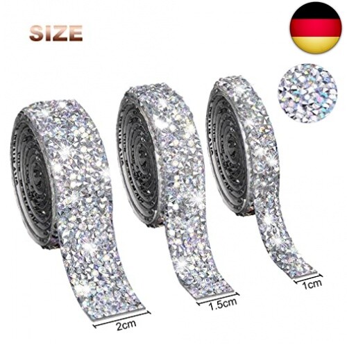 3 Pcs Diamantband selbstklebend,glitzersteine selbstklebend silber,Strass - Bild 2 von 7