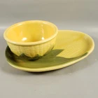 Vintage SHAWNEE CORN KING Ceramic MIXING BOWL #5 PLATE #68 Set