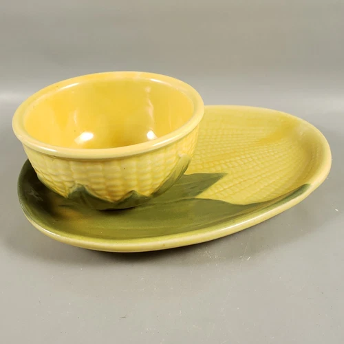 Vintage SHAWNEE CORN KING Ceramic MIXING BOWL #5 PLATE #68 Set