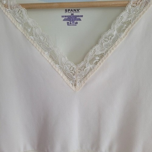 Spanx Cream Lace Trimmed V Neck Bodice Shaper Camisole Size 2X - Picture 3 of 4