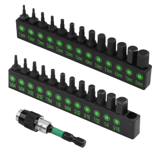 SWANLAKE 26-Piece Hex Head Allen Wrench Drill Bit Set, 1/4Hex Shank Quick Change - Picture 11 of 12