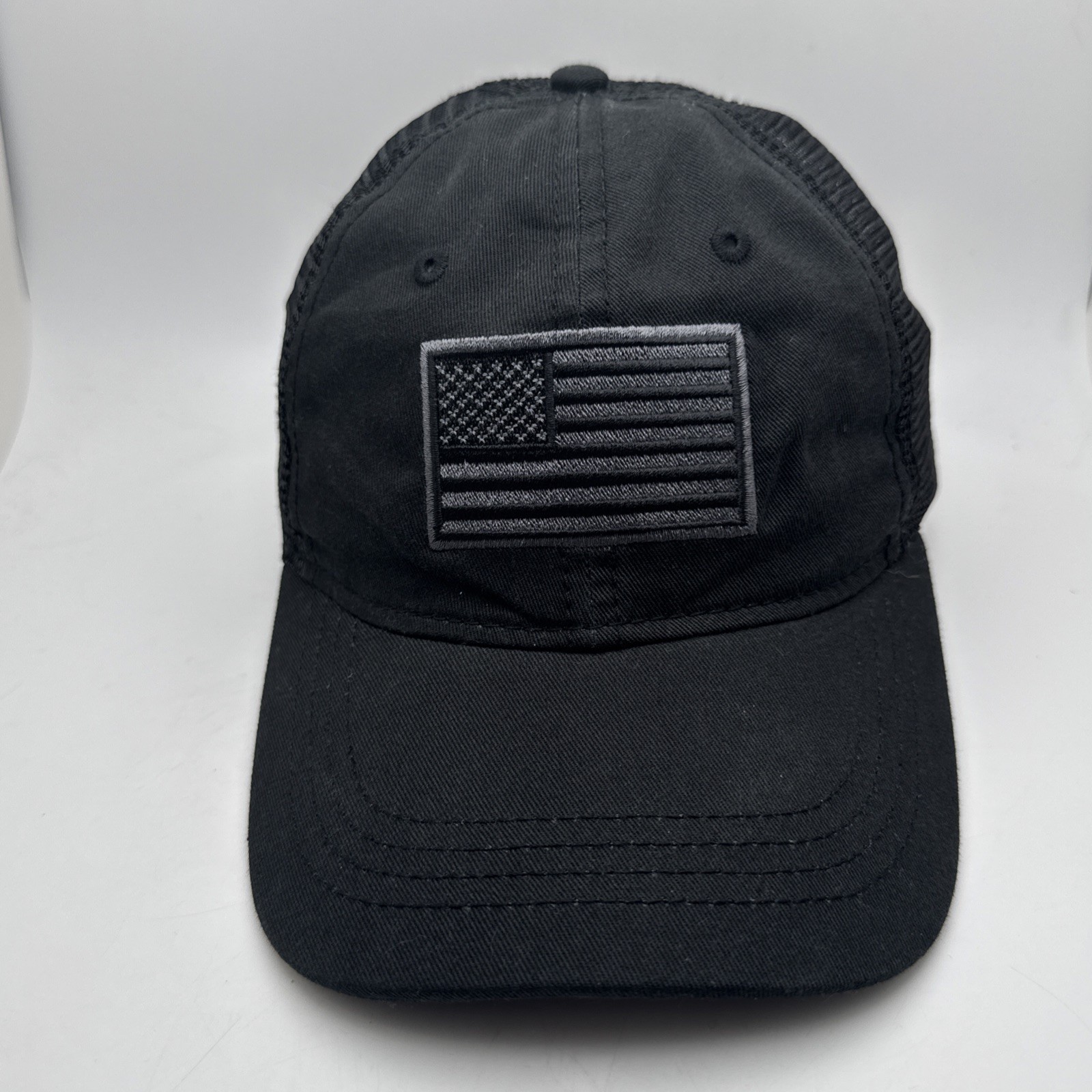 Snapback Cap Black Trucker Mesh Low Crown Tactical