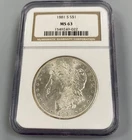 1881 S US 90% Silver Morgan $1 NGC MS63 L25331
