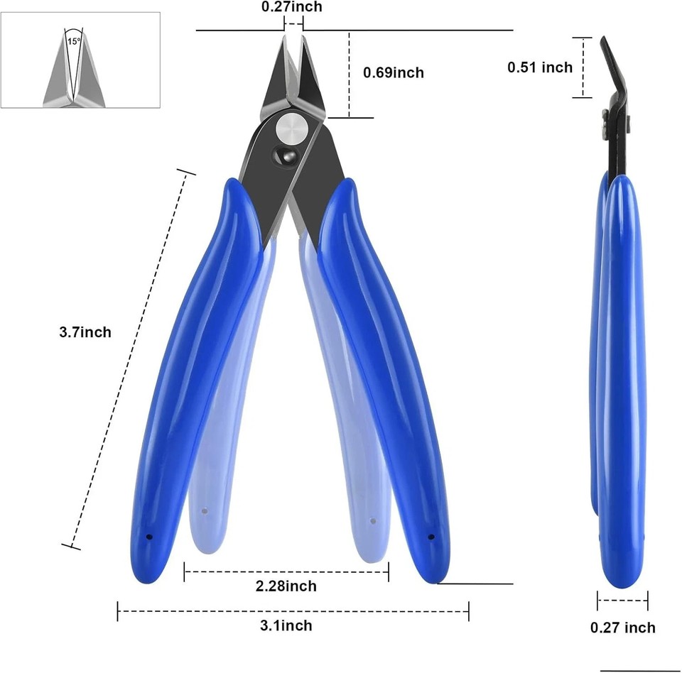 5 Inch Micro Flush Cutter, 2 Pack Small Wire Cutters Spring Loaded ...