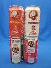 Lot of 4 - Vintage Coca-Cola, Canada Dry WASHINGTON REDSKINS - 12oz Soda Cans