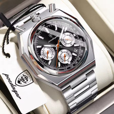 POEDAGAR Men's Bullhead style Chronograph Wristwatch  (53c)
