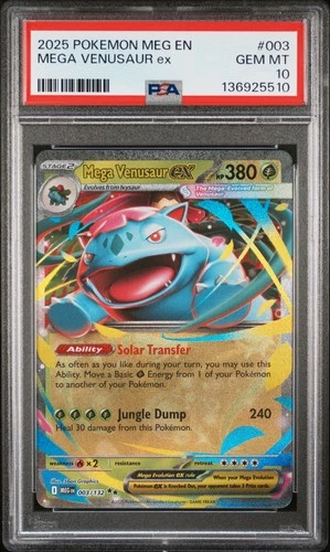 136925510 Mega Venusaur ex 2025 Pokemon Mega Evolution #003 PSA 10