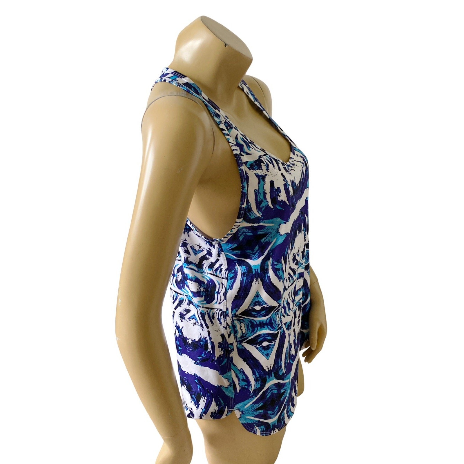 Express Exp Core Medium Blue Print Racerback Athl… - image 3