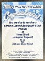2026 Topps Chrome Shohei Ohtani Legend Auto Black Refractor /10