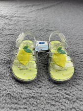 Cat  Jack Shoes Girls Size 7 Clear Glitter Jelly Lemon Sandals New Summer Kids