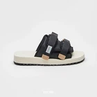 SUICOKE MOTO-Cab-ECO OG-056CAB-ECO Black Ivory Vibram Slides Sandals Slippers