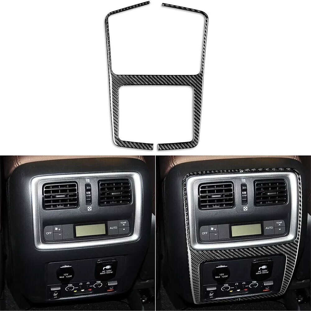 Interior Rear AC Control Panel Frame Real Carbon Fiber Trim For JX35 QX60 13-16