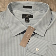 J. Crew Ludlow Dress Shirt Mens 16 Slim Fit Blue White Stripe Button Down NWT