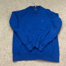 Blue Tommy Hilfiger cotton cashmere crewneck sweater