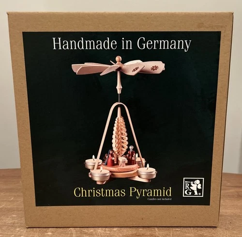 Richard Glasser Volkskunst Xmas Nativity Wood Pyramid Candle Holder Germany NEW