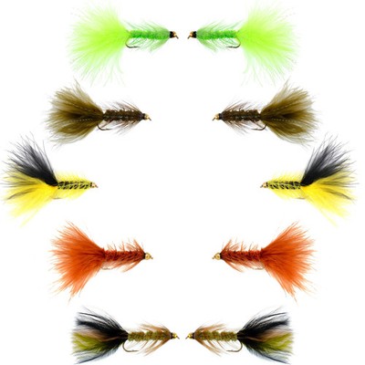 Basics Collection - Crystal Woolly Bugger Assortment - 10 Flies - Size 4
