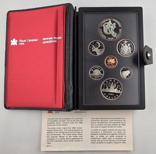 1983 Canada Silver Dollar Proof Set - World University Games
