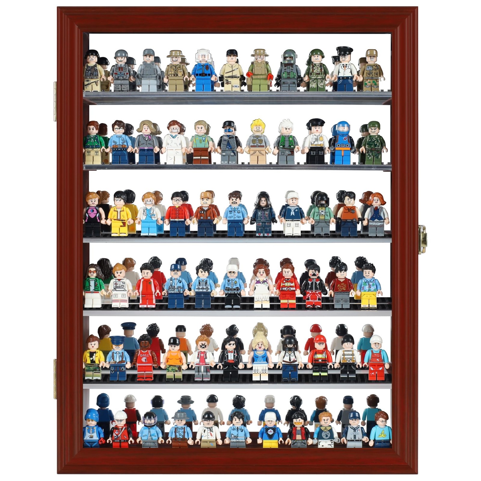 Small Curio Cabinet Display Case with Shelves Compatible with Block Toy Minif...