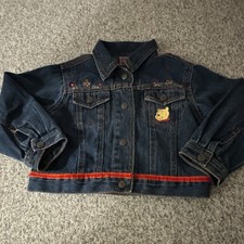 Vintage Pooh 100 Acre Collection Girls Denim Jacket Size 5 Blue Winnie the Pooh