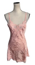Victoria's Secret Vintage Pink Chemise Lingerie Lace Trim Gold Label Small