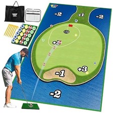 Golf Chipping Game Set  Golf Sticky Battle Mat with 20 Island Chipping mat