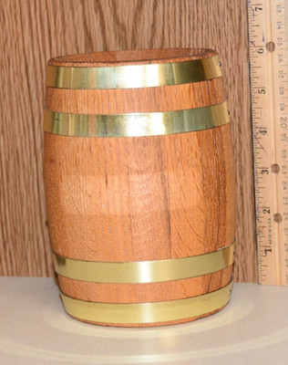 Vintage Wooden Barrel Bank Combination Lock - with no bank nameplate