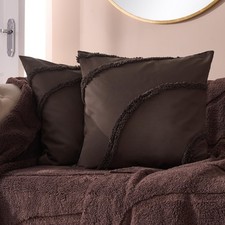 OHS Tufted Contour Cushion Covers 2 Pack Decorative Square Pillowcases