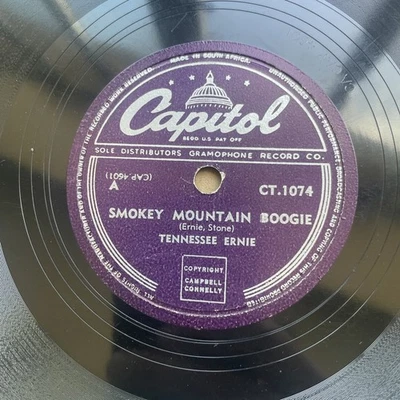 78RPM Tennessee Ernie – Smokey Mountain Boogie SOUTH AFRICA CAPITOL CT.1074 - Photo 1/4
