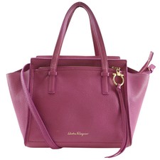 Bolso de hombro Salvatore Ferragamo Amy de cuero rosa para mujer #NB074