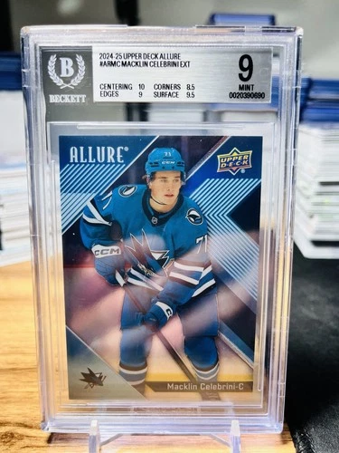 2024-25 UD Allure Macklin Celebrini Rookie Extended SP #ARMC BGS 9 Mint RC ?