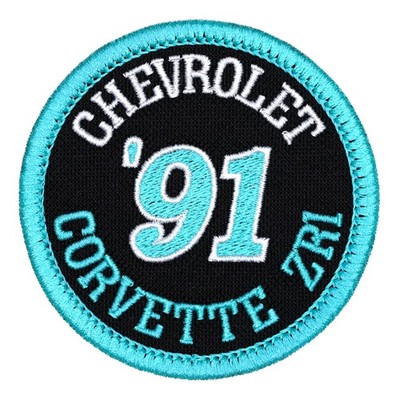 1991 Chevrolet Corvette ZR1 Embroidered Patch Black/Turquoise Iron-On Sew-On Hat