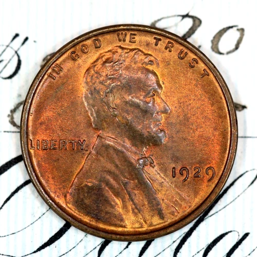 * 1929-P * SOLID+ GEM BU MS LINCOLN WHEAT PENNY * FROM ORIGINAL COLLECTION