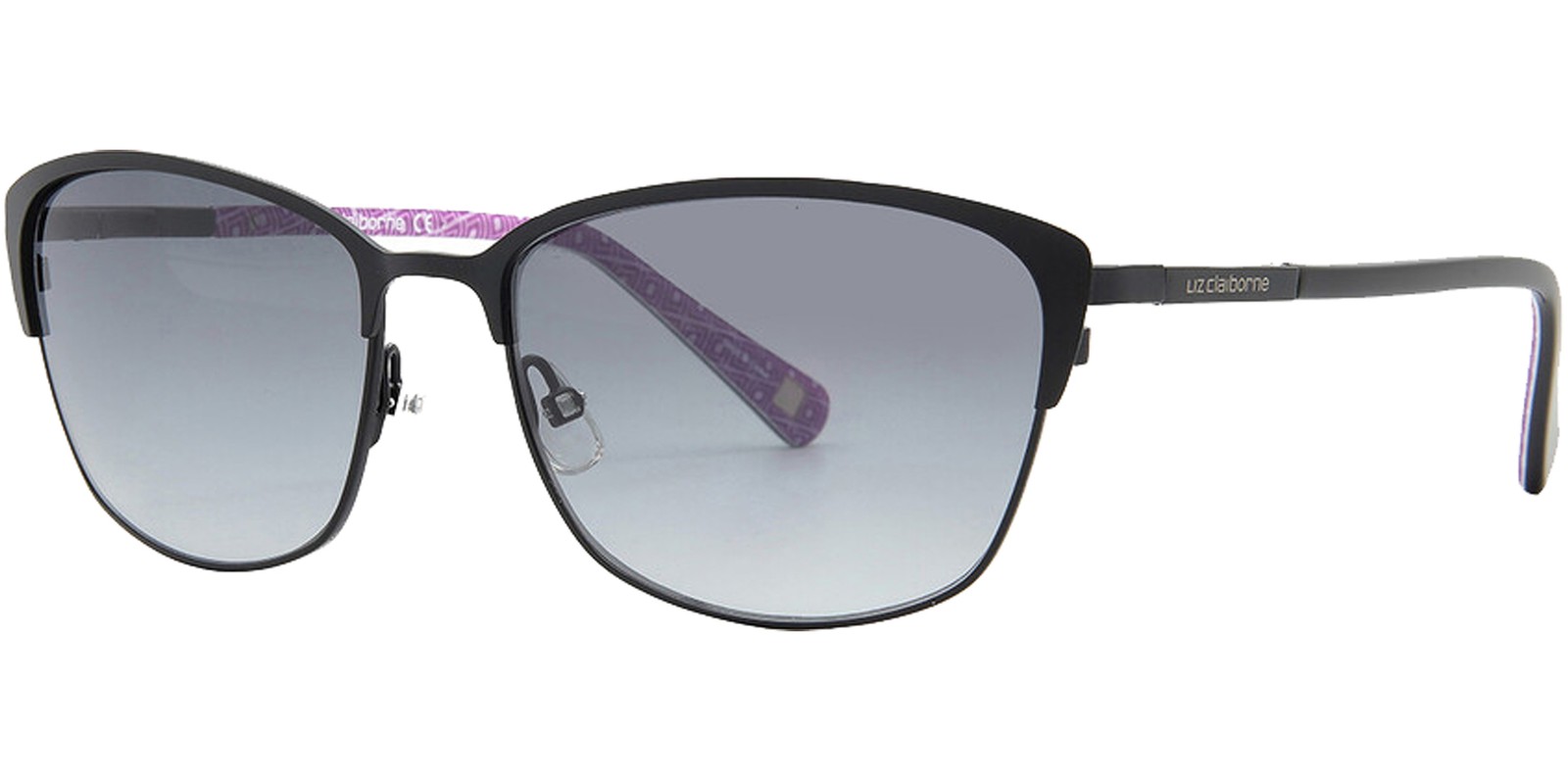 Liz Claiborne Women's Black Browline Sq Sunglasses w Gradient Lens L573S 0003 9O