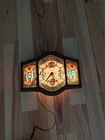 Heilemans Old Style Beer Clock Lighted Faux Stain Glass Vintage Sign Works A.