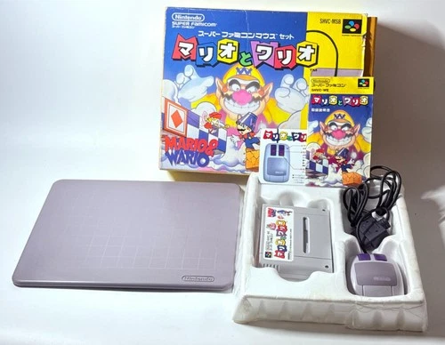 Mario and Wario Super Famicom Mouse Set Complete CIB Nintendo SNES SHVC-MSB 1993