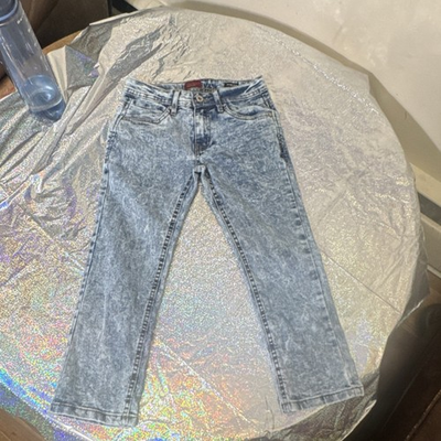 #ad Truth Substance Boys Size 7 Slim Blue Gray Acid Wash Denim Jeans Button Zip $25.00