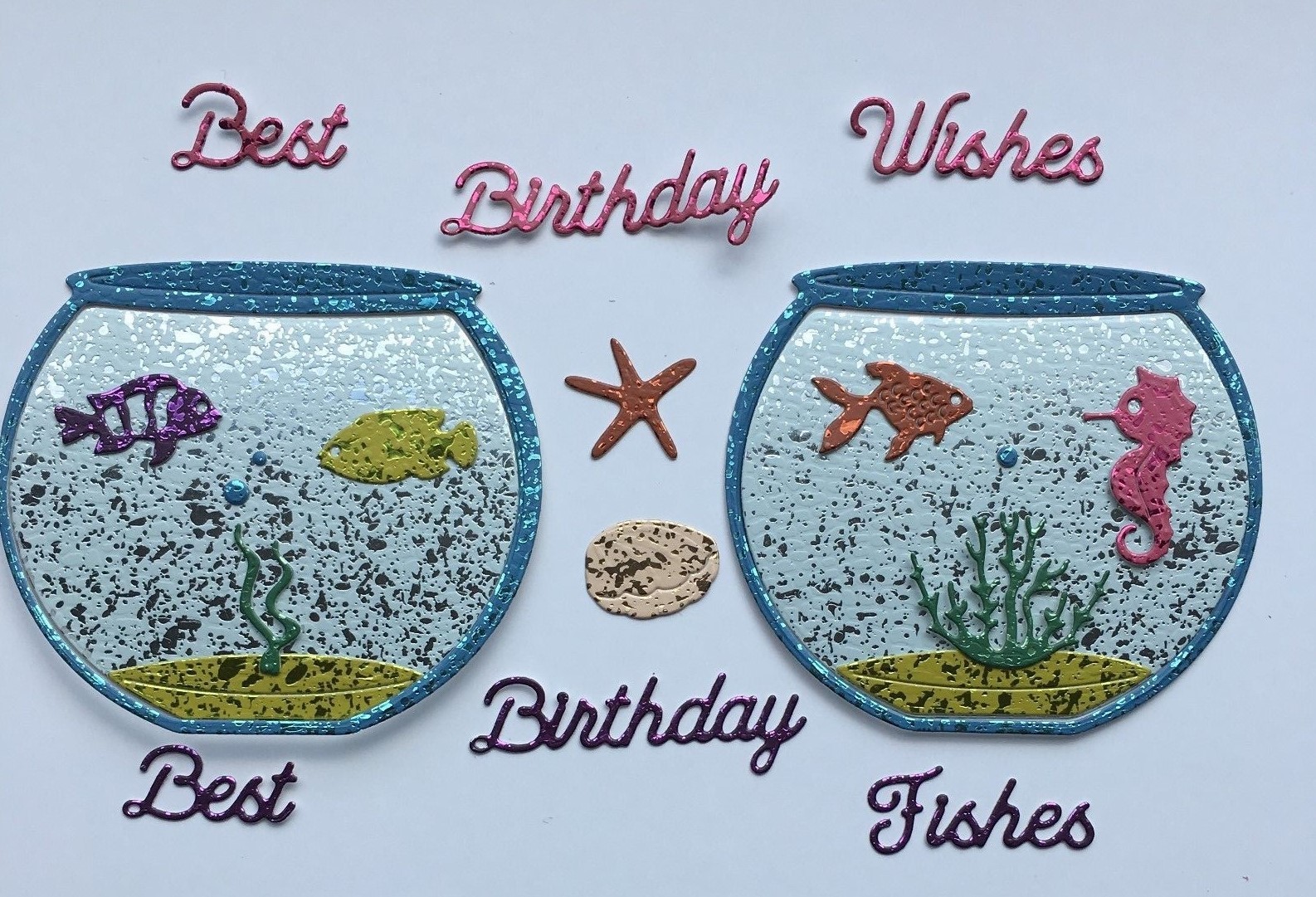 Fish Bowl / Aquarium Birthday Card Toppers Assorted Colours eBay