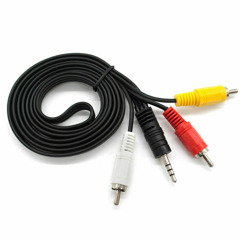 4 Pole 3.5mm Jack to 3 RCA Triple Phono Composite AV Camcorder Camera