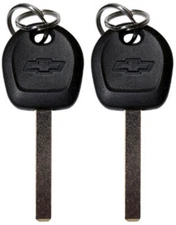 2 PACK - CHEVROLET GM FACTORY ORIGINAL TRANSPONDER CHIP BOW-TIE LOGO KEY BLANKS