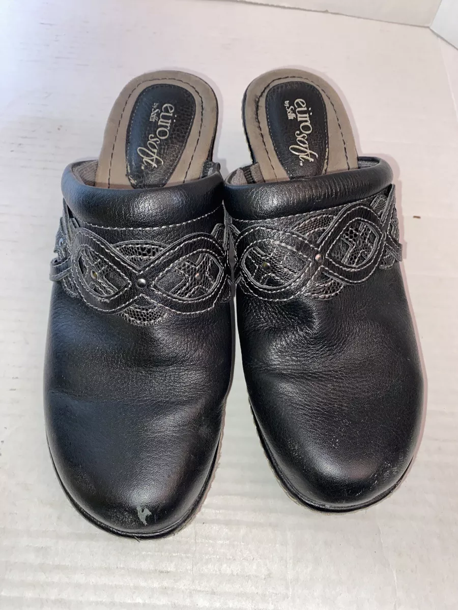 Euro Soft By Sofft Mule Clogs Slip On Shoes Womens Size 6.5 Black