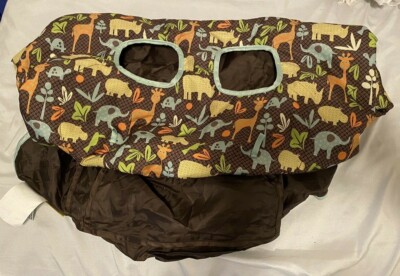 Infantino 2-in-1 Compact Travel Shopping Cart/Highchair Cover Brown/Animals/Zoo