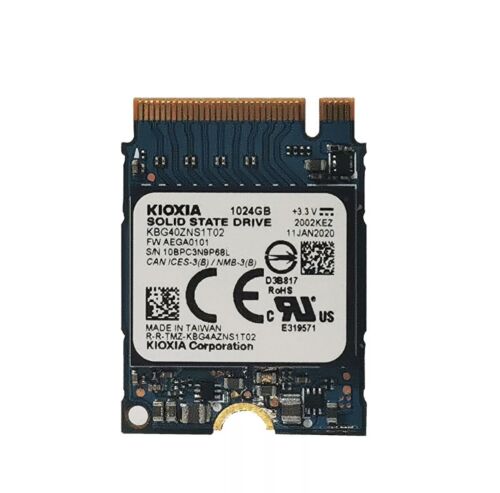 Kioxia 1TB NVMe M.2 2230 SSD (KBG40ZNS1T02) 1024 GB (Steam Deck Compatible)