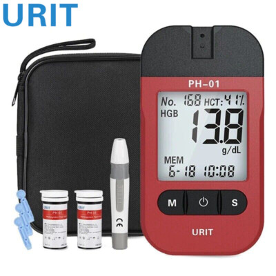 URIT Hemoglobin Test Kit 50 Strips for Anemia - Fast Home Hb Analyzer urw
