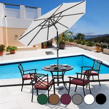 2.7M Large Aluminium Round Garden Parasol Umbrella Sun Shade Canopy Crank Tilt