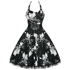 black and white rockabilly dress